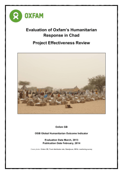 Evaluation of Oxfam`s Humanitarian Response in Chad