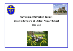 Curriculum Information Booklet Oxton St Saviour`s CE (Aided