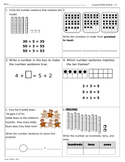1. Circle the number sentence that matches the model. 2. 3. Write a