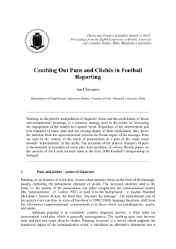 Czeching Out Puns and Clich&eacute;s in Football Reporting