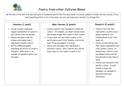 Poetry from other Cultures Menu!