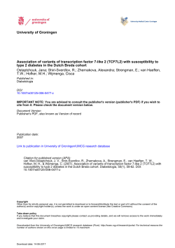 Association of variants of transcription factor 7