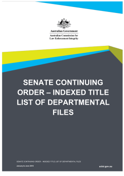 senate continuing order – indexed title list of departmental files