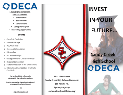 IN YOUR FUTURE... INVEST Sandy Creek High School