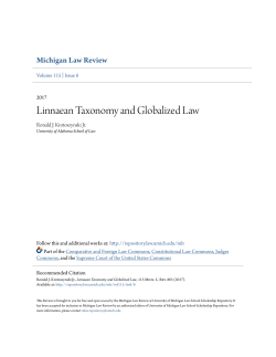 Linnaean Taxonomy and Globalized Law