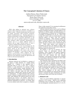 The Conceptual Cohesion of Classes