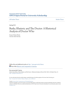 Burke, Rhetoric and The Doctor: A Rhetorical Analysis of