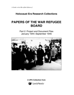 papers of the war refugee board
