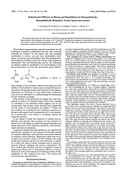 Substituent Effects on Rates and Equilibria for Benzaldehyde