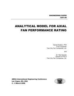 Analytical Models for Axial Fan Performance