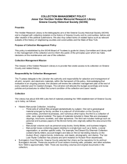 Collection Management Policy