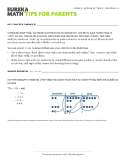 Solve by using vertical form. Draw chips on a place value chart to