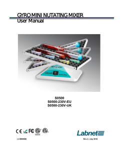 GyroMini Nutating Mixer User Manual