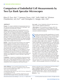 Comparison of Endothelial Cell Measurements by Two Eye Bank