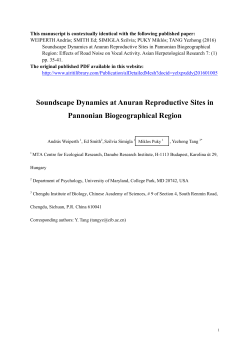 Soundscape Variations of Danube Wetlands Where Frogs