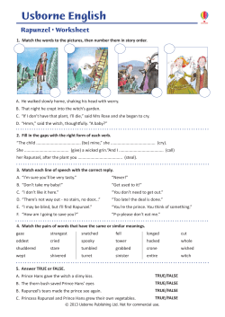 Rapunzel worksheet.indd
