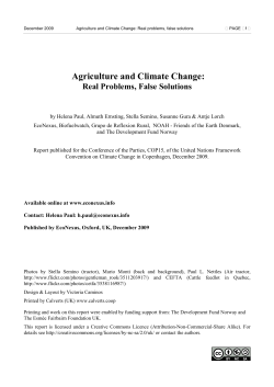 Agriculture and Climate Change: Real Problems, False