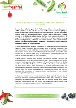 freshfel welcomes eu guidelines on quaternary ammonium