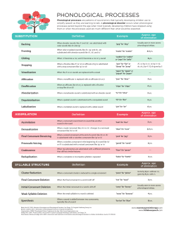 Phonological Processes