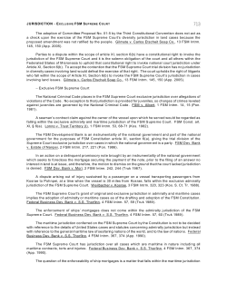 Jurisdiction - Exclusive FSM Supreme Court to Settlement