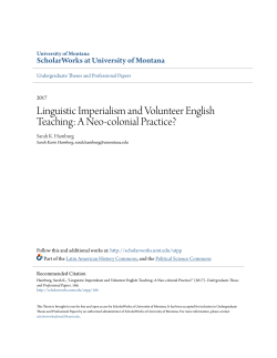 Linguistic Imperialism and Volunteer English Teaching: A Neo