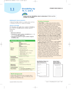 1.1 Divisibility by 10, 5, and 2