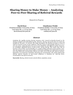 Sharing Money to Make Money - Analyzing Peer-to