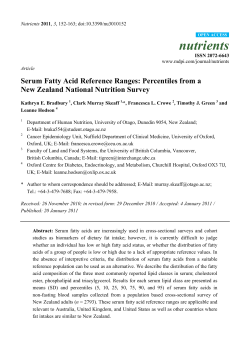 Serum Fatty Acid Reference Ranges