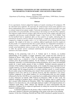 THE TEMPORAL WEIGHTING OF THE LOUDNESS OF TIME
