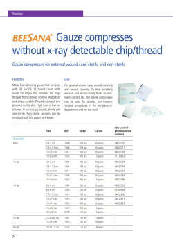 Gauze compresses without x-ray detectable chip/thread