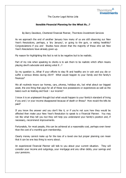 The Courier Legal Advice Line Sensible Financial Planning for the