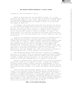 The General Welfare Exception to Gross Income by Robert W. Wood