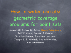 How to water carrots: geometric coverage problems for