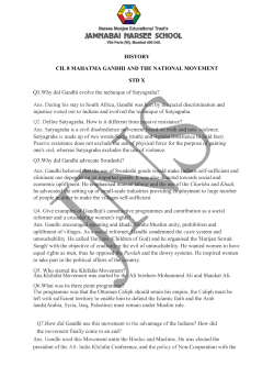 HISTORY CH. 8 MAHATMA GANDHI AND THE NATIONAL