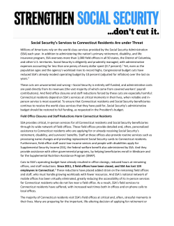 Social Security`s Services to Connecticut Residents Are under Threat