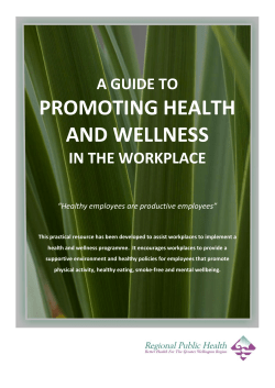A guide to promoting health and wellness in the workplace