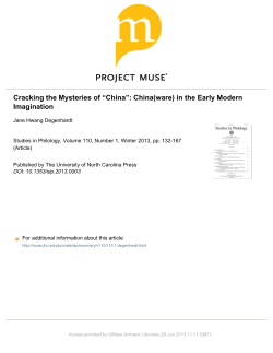 Cracking the Mysteries of &ldquo;China&rdquo;: China(ware) in