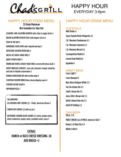 Happy Hour Menu