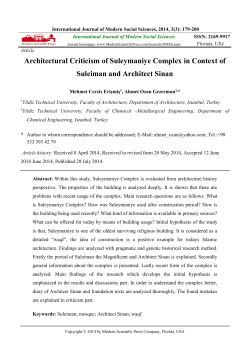 Architectural Criticism of Suleymaniye Complex in Context of