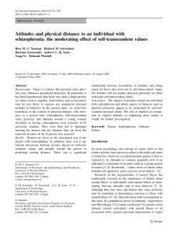 Attitudes and physical distance to an individual with schizophrenia