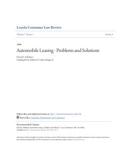 Automobile Leasing - Problems and Solutions