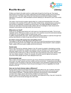 Food Literacy - Global Footprints