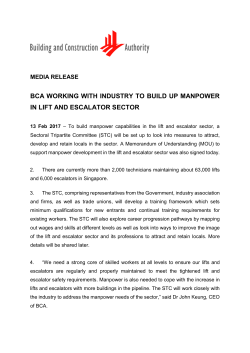 BCA working with industry to build up manpower in lift and escalator
