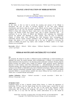 change and evolution of mihrab motifs mi̇hrab