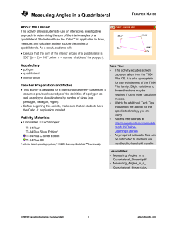 Measuring Angles in a Quad - TI Education