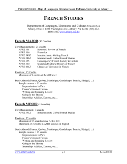 Advisement Information for French Studies