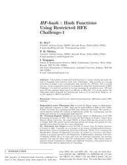 HF-hash - the Department of mathematics