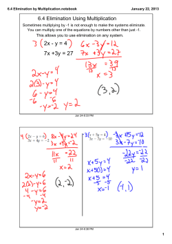 6.4 Elimination by Multiplication.notebook