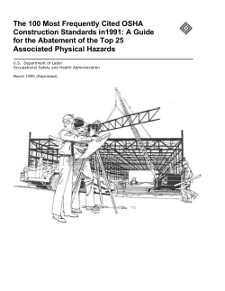 The 100 Most Frequently Cited OSHA Construction Standards in 1991