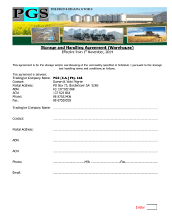 Storage and Handling Agreement (Warehouse)